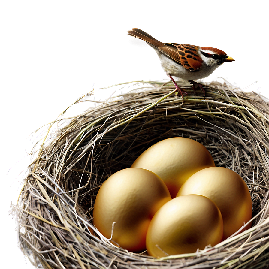 Bird Nest With Sparrow Png Vhj79