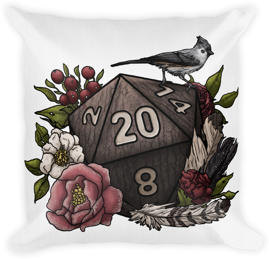 Birdon D20 Dice Floral Design