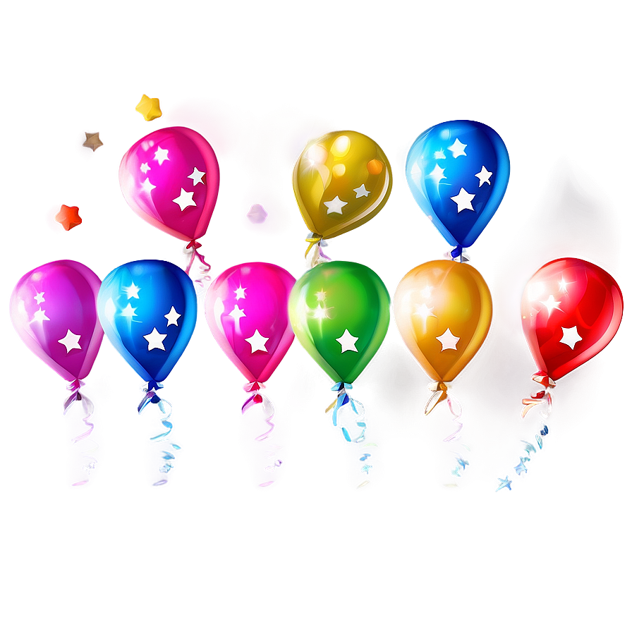 Birthday Balloon With Stars Png 16