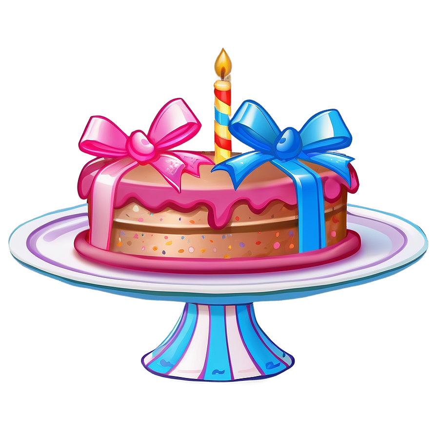 Birthday Cake With Bow Png 86