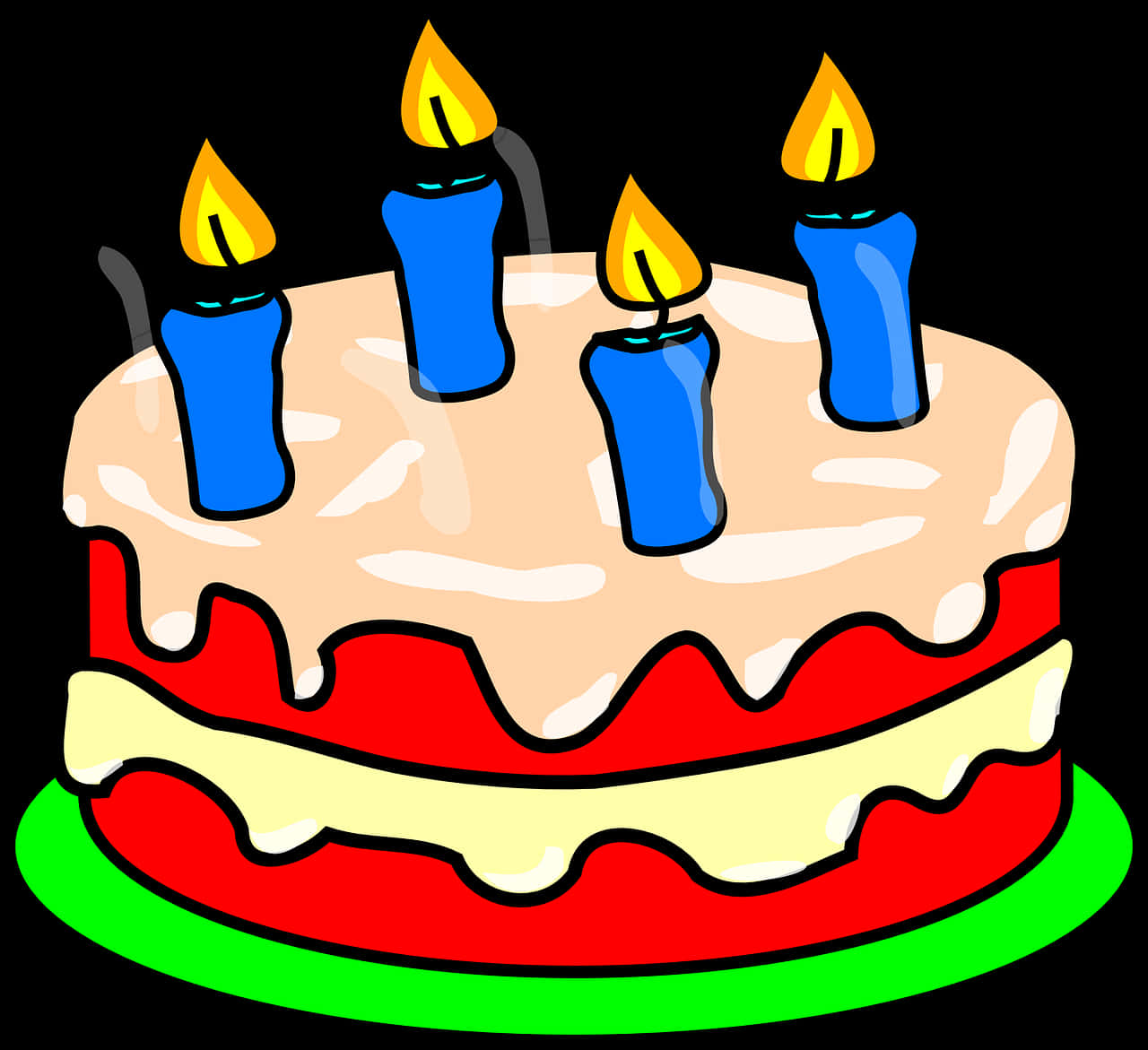 Birthday Cake With Candles Clipart