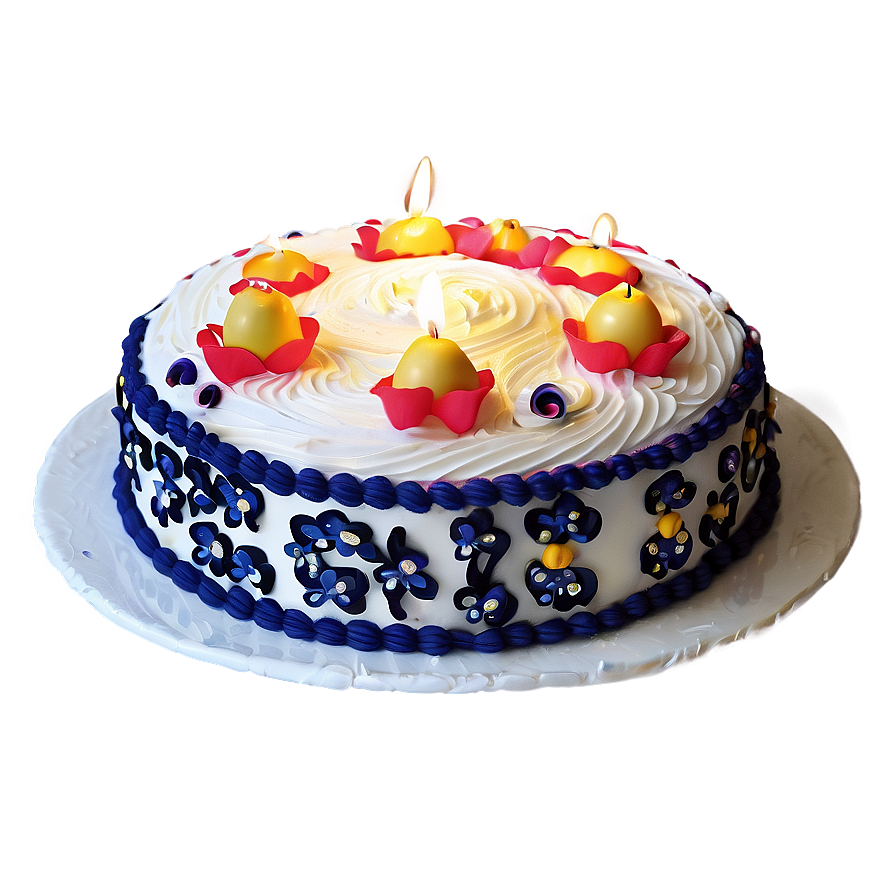 Birthday Cake With Flowers Png Tel