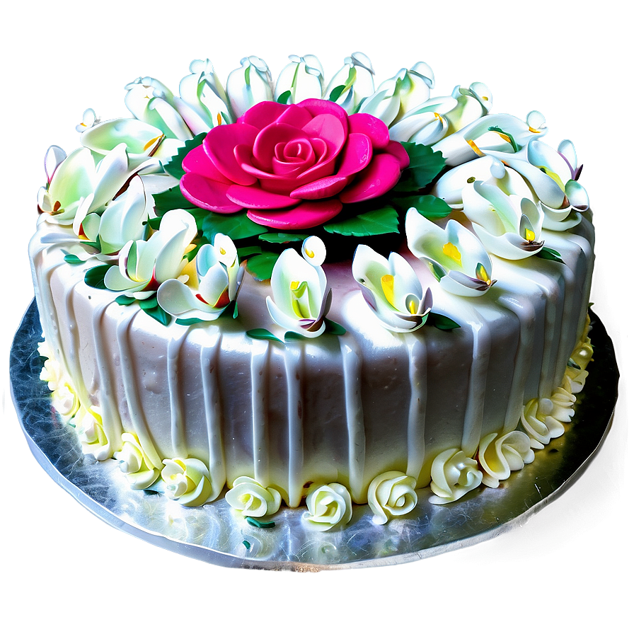 Birthday Cake With Flowers Png Wjh