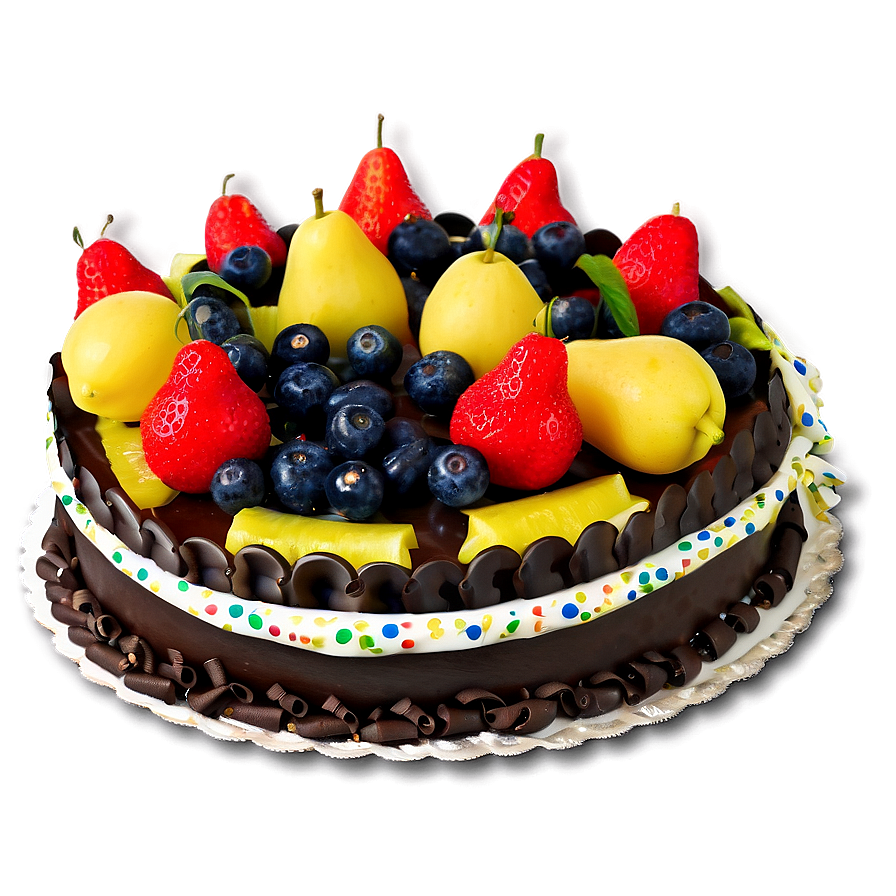 Birthday Cake With Fruits Png Sda