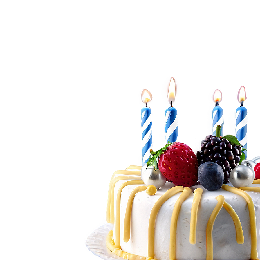 Birthday Cake With Fruits Png Vlm35