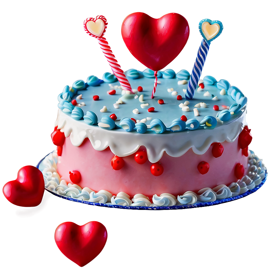 Birthday Cake With Hearts Png 47