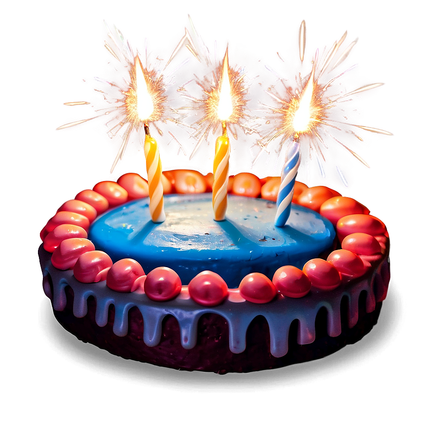 Birthday Cake With Sparklers Png Ckj