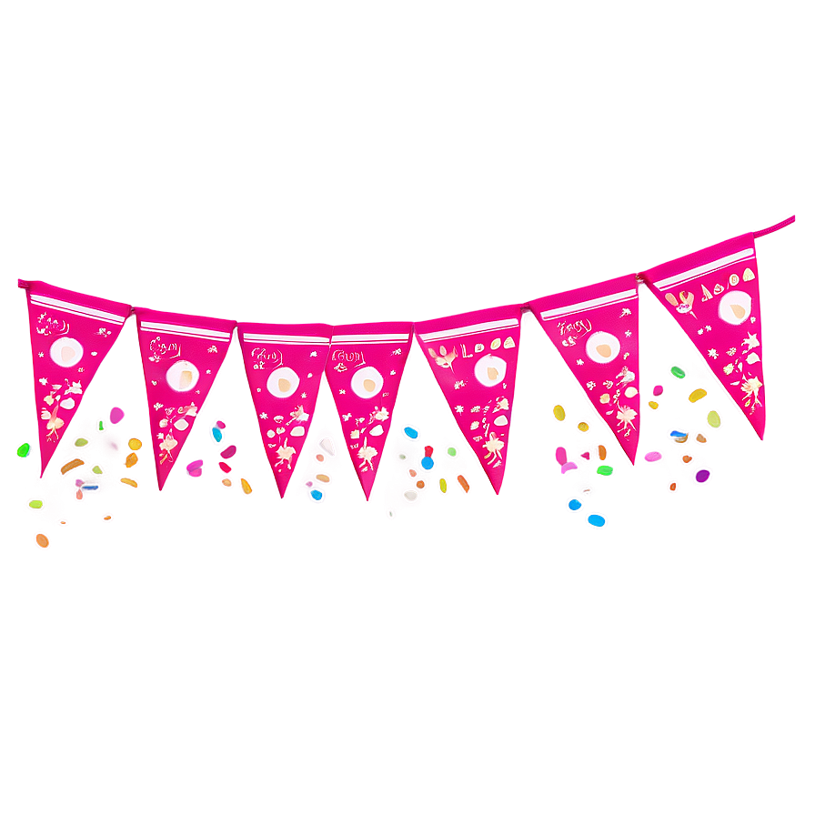 Birthday Party Triangle Banner Png 66