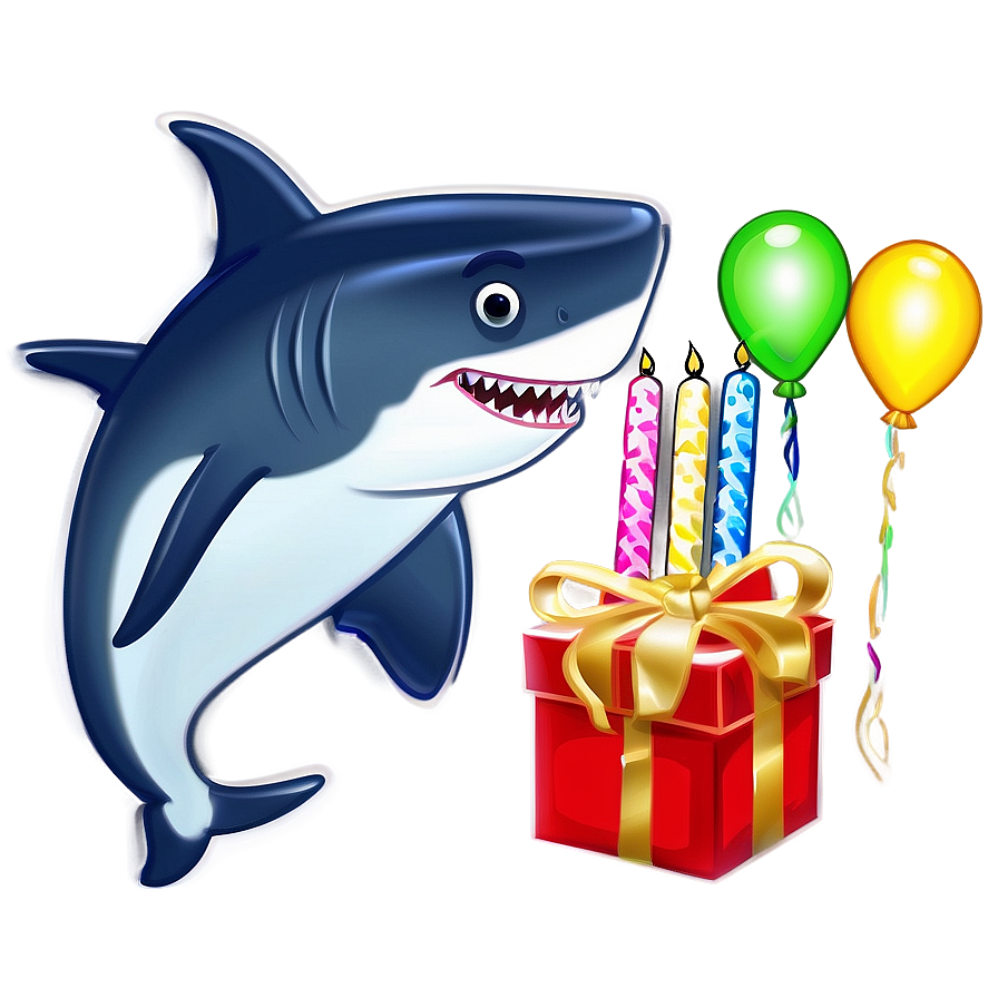 Birthday Shark Fun Scene Png Oyl