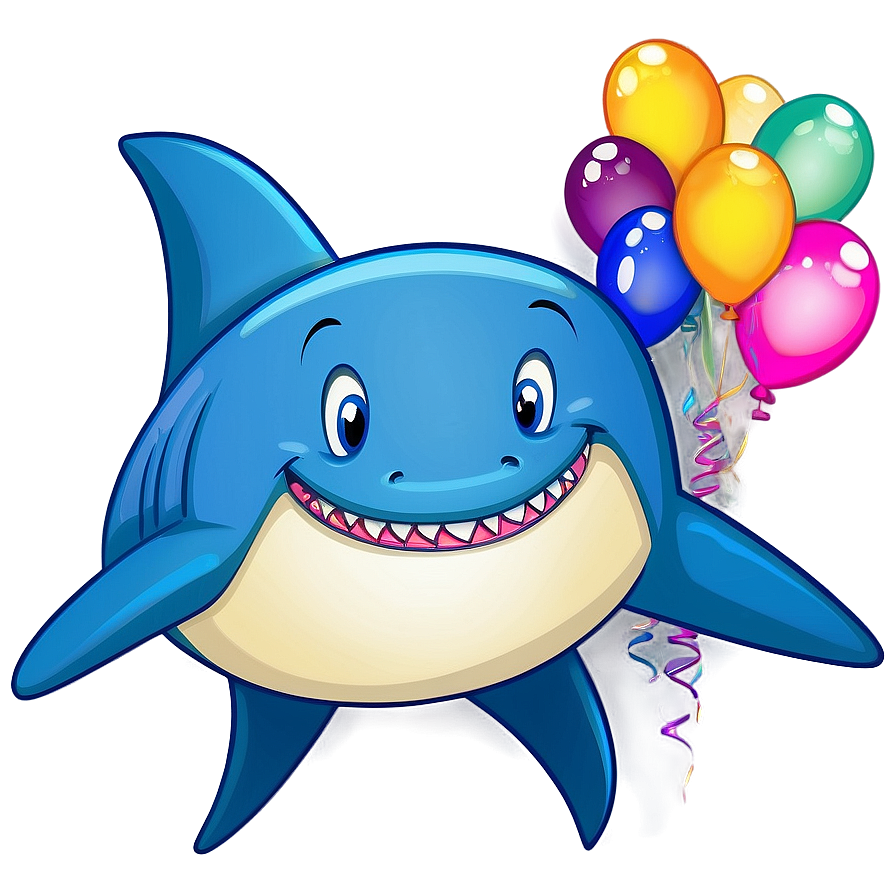 Birthday Shark Theme Artwork Png 22