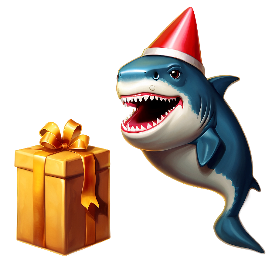 Birthday Shark With Gift Box Png 48