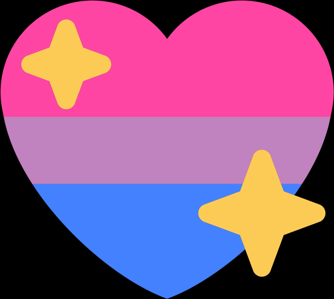 Bisexual Pride Heartwith Stars