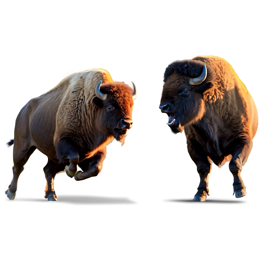 Bison Fighting Scene Png Fqb64