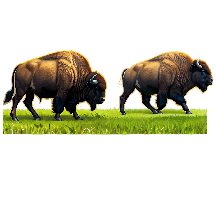 Bison Grazing Grass Png Brl5