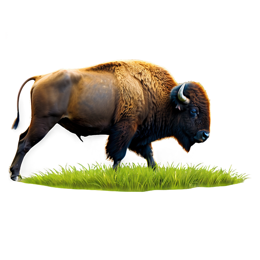 Bison Grazing Grass Png Dfm