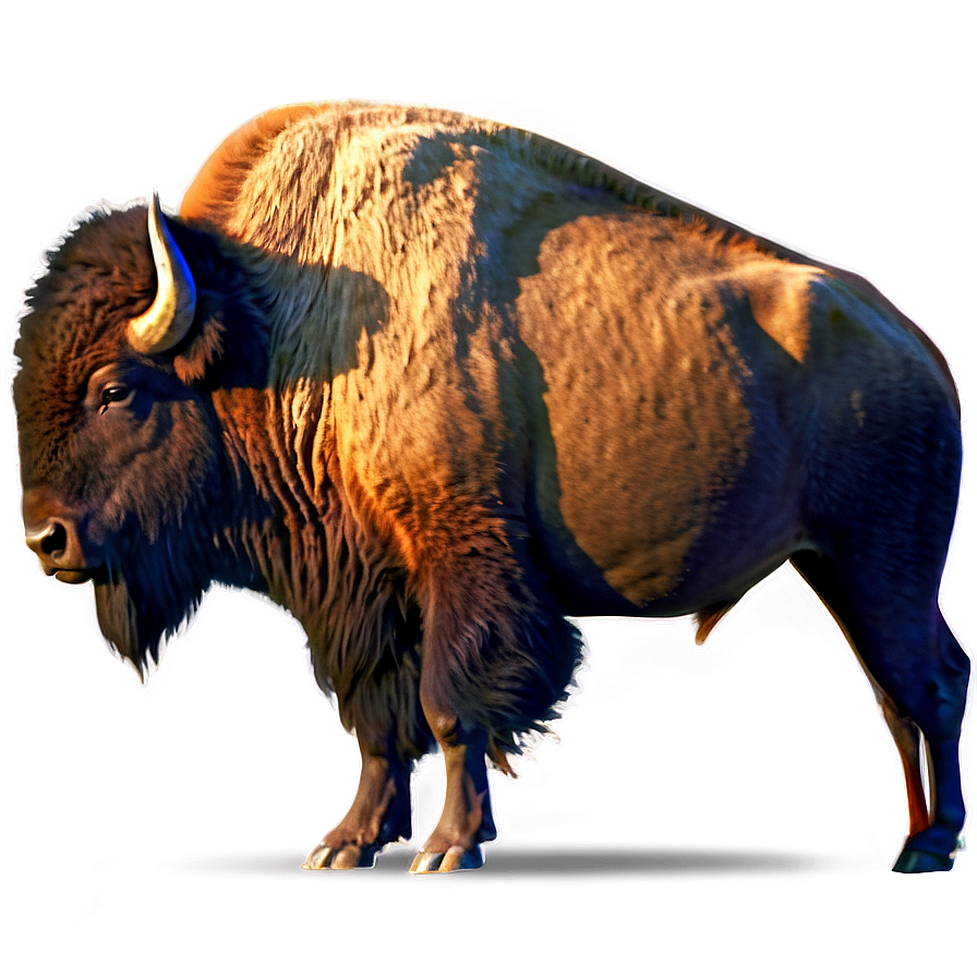 Bison In Golden Hour Light Png Ngg