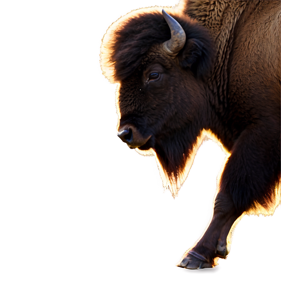 Bison In Golden Hour Light Png Qbm