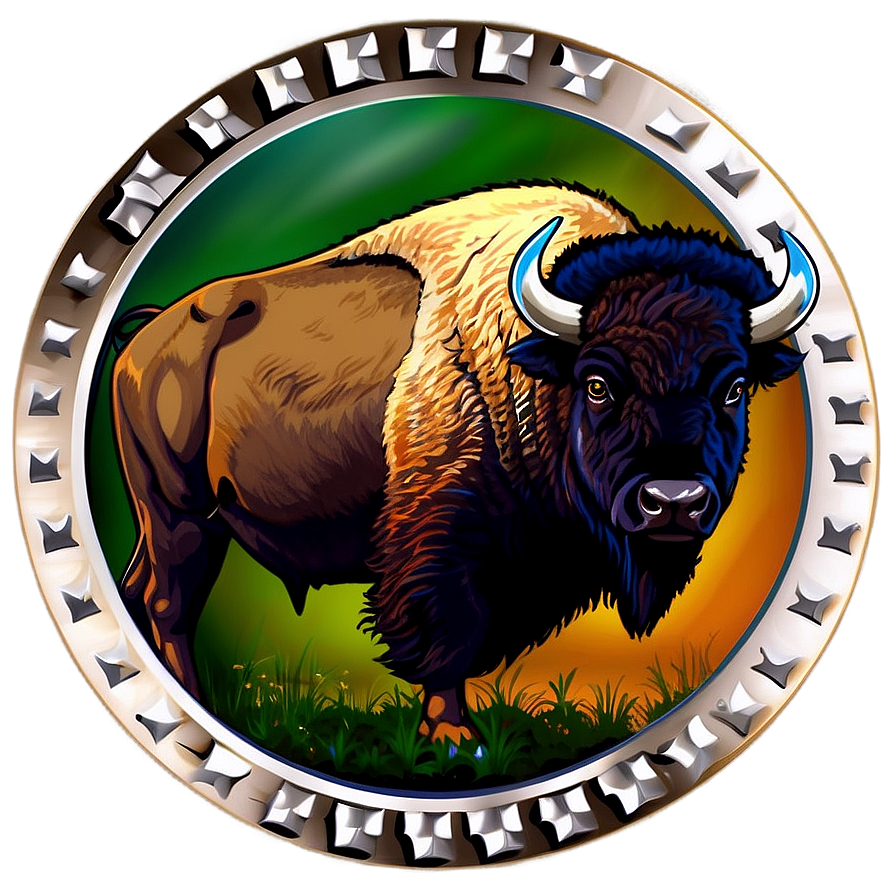 Bison With National Park Badge Png 91