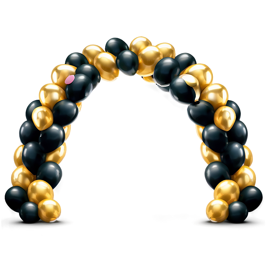 Black And Gold Balloon Arch Png 72