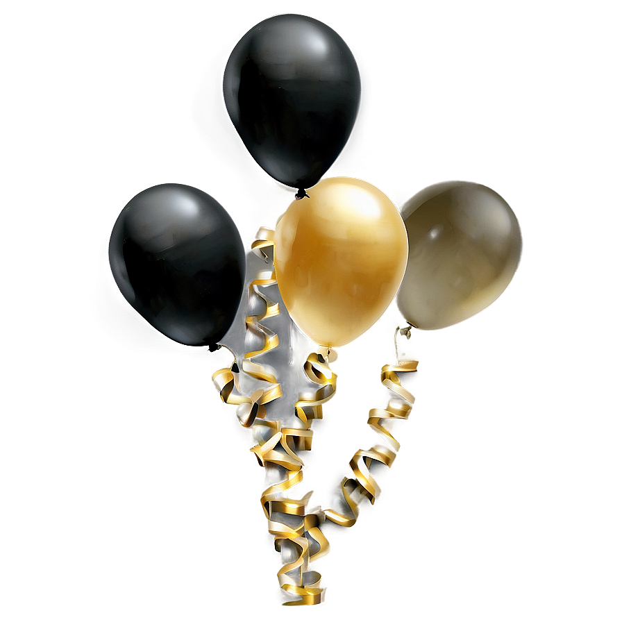 Black And Gold Balloon Background Png 10