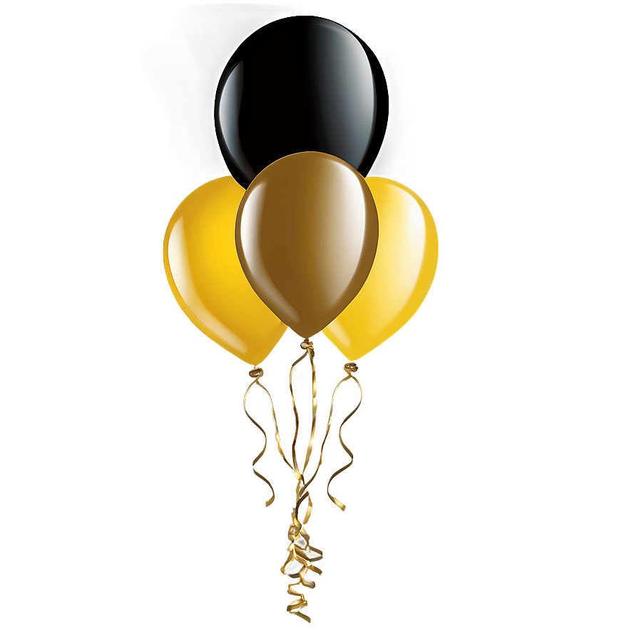 Black And Gold Balloon Banner Png Yxt