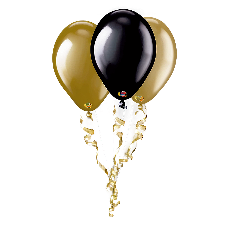 Black And Gold Balloon Celebration Png Cqf98