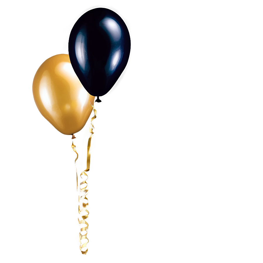 Black And Gold Balloons Corner Png Hyd69