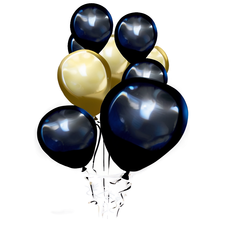 Black And Gold Balloons Design Png Uvo76