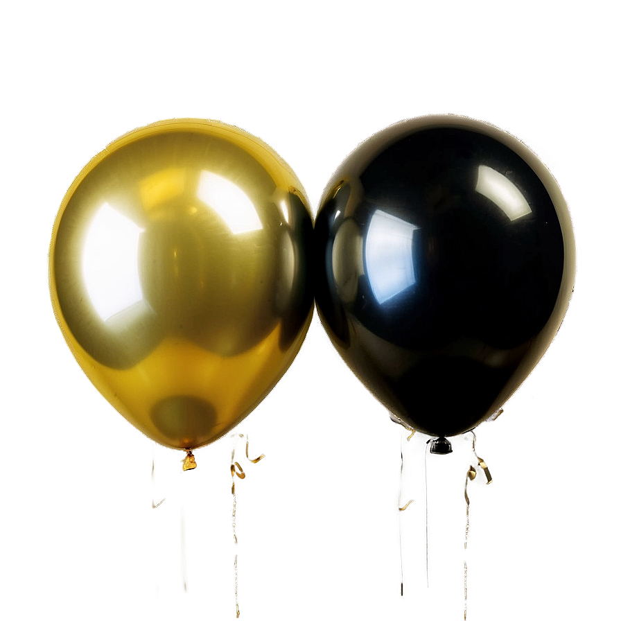 Black And Gold Balloons For Party Png 72