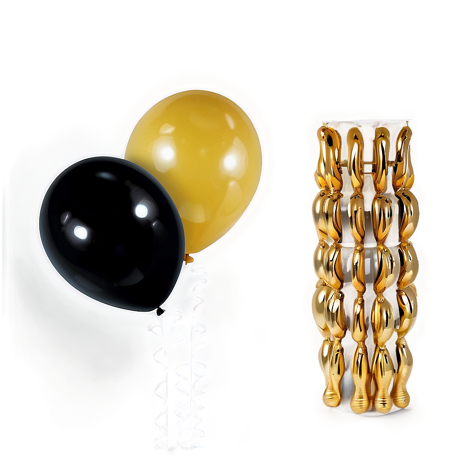 Black And Gold Balloons Png 31