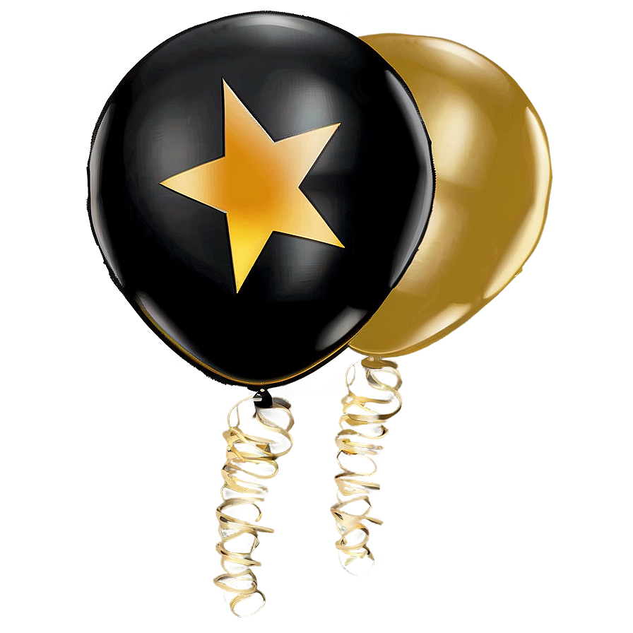 Black And Gold Graduation Balloons Png 85