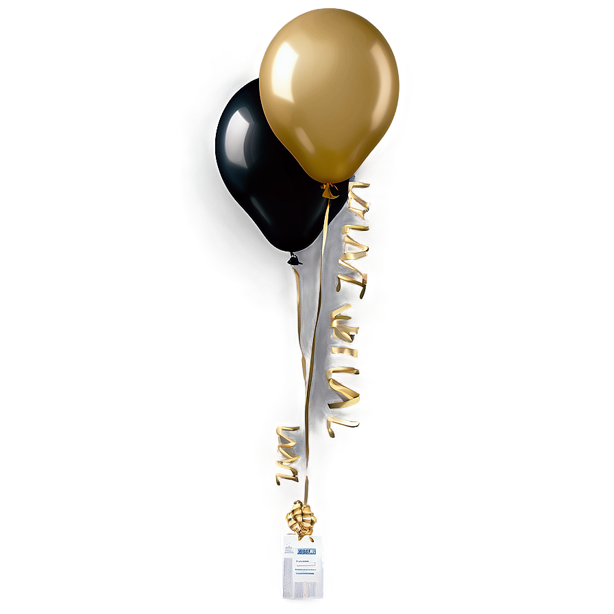 Black And Gold Helium Balloons Png 47