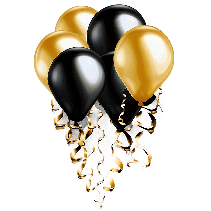 Black And Gold Wedding Balloons Png Mhd