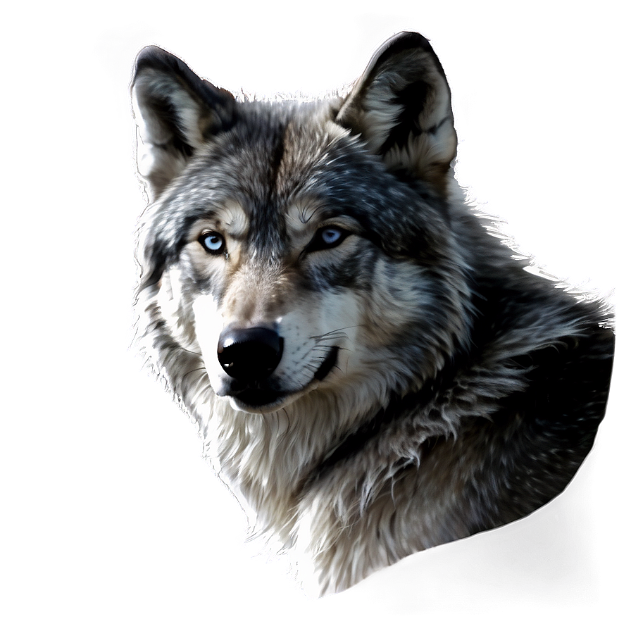 Black And White Alpha Wolf Png 06292024