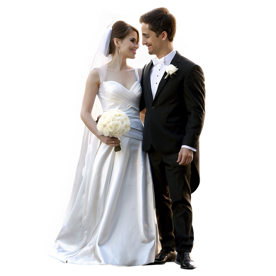 Black And White Bride And Groom Png 06262024