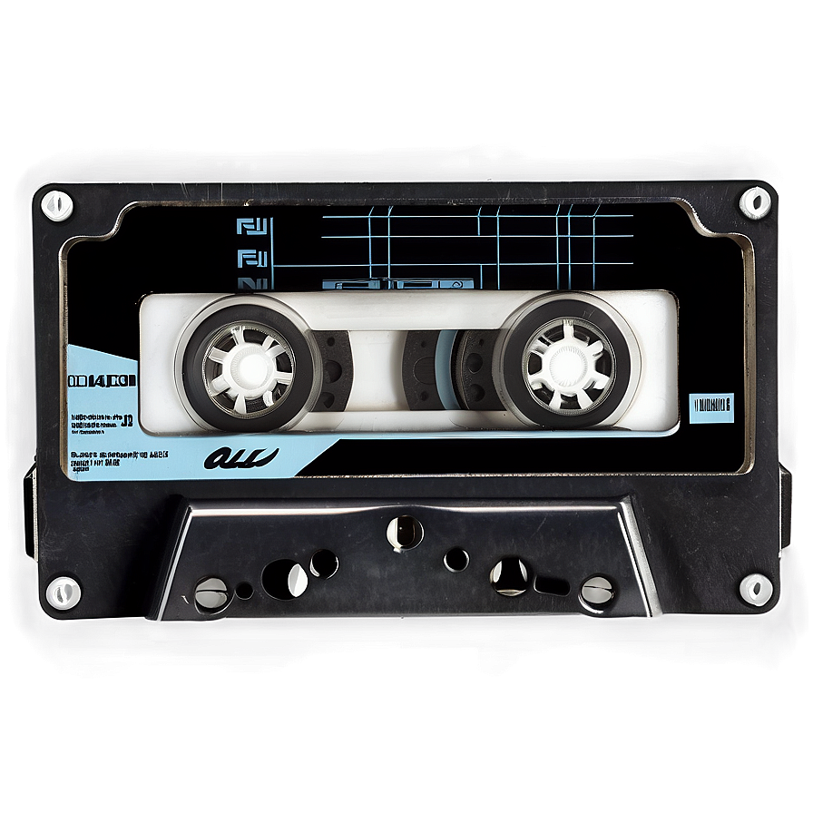 Black And White Cassette Tape Png 05252024