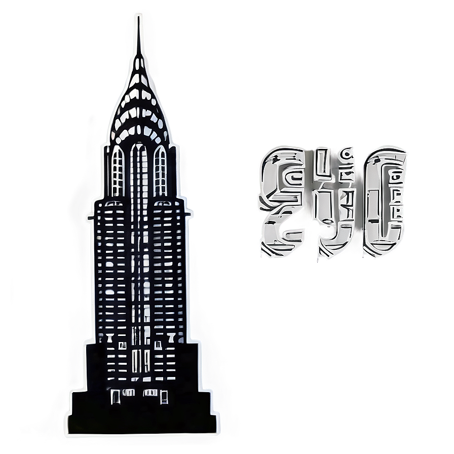 Black And White Chrysler Building Png 06252024