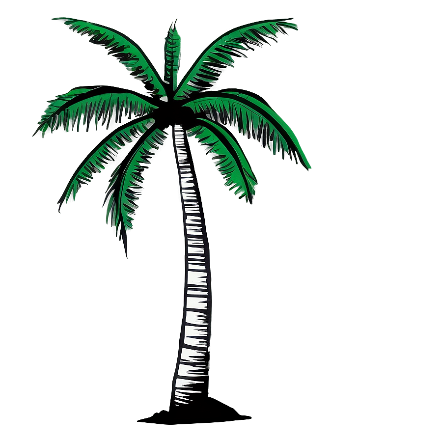 Black And White Coconut Tree Png 86