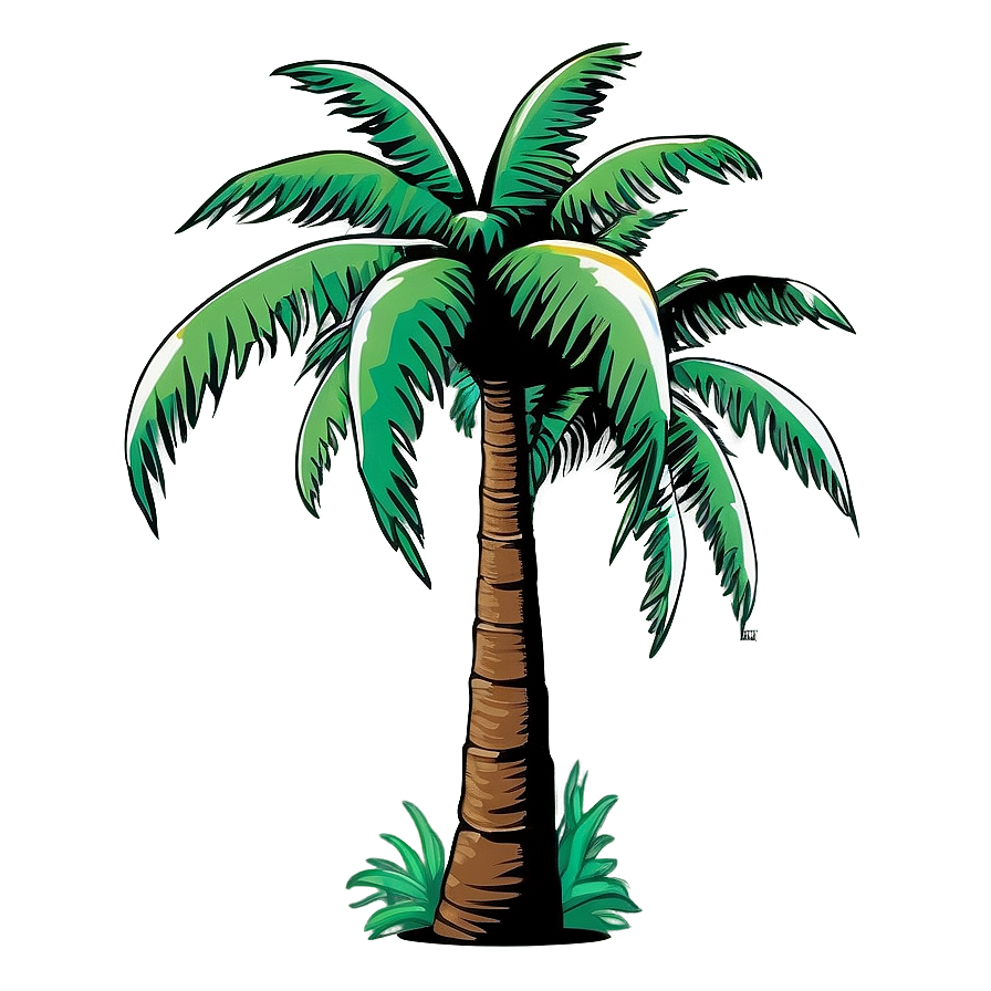 Black And White Coconut Tree Png Bwu