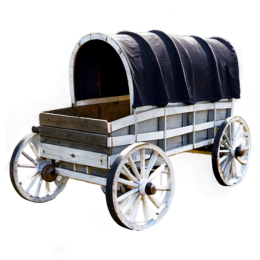 Black And White Covered Wagon Png 06292024