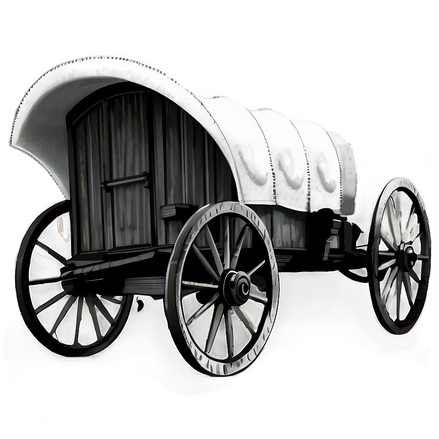 Black And White Covered Wagon Png Ovb