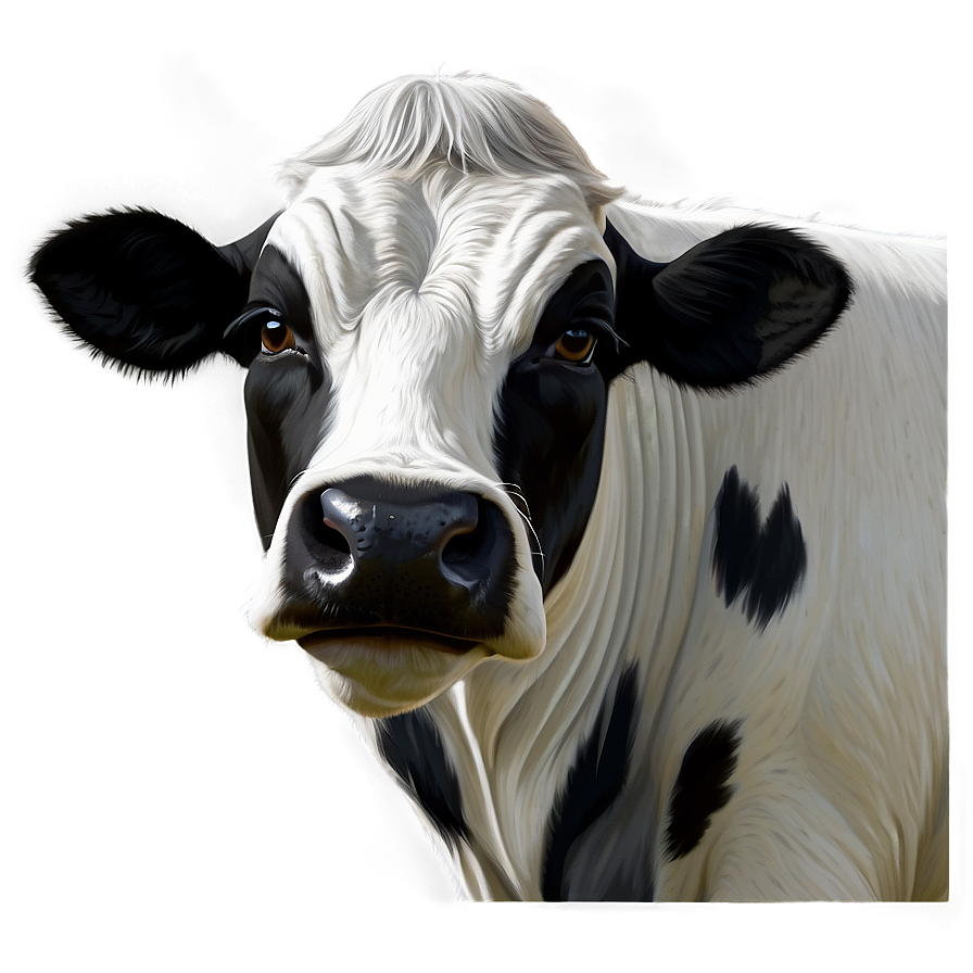 Black And White Cow Head Png 06212024