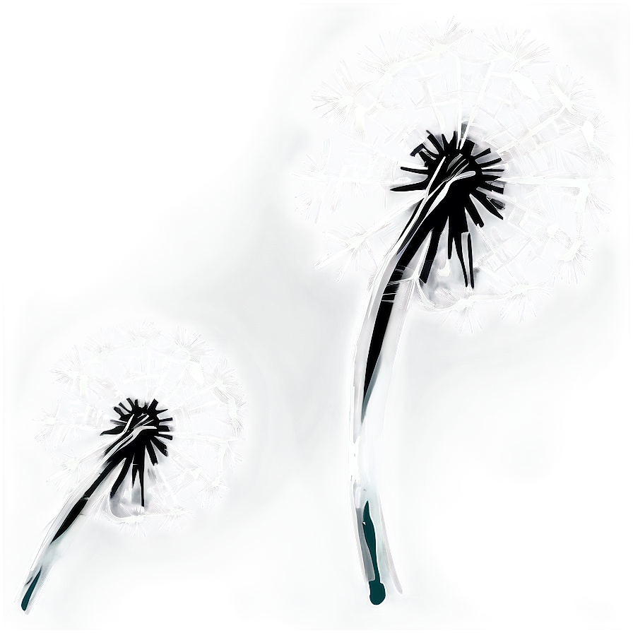 Black And White Dandelion Png Mft