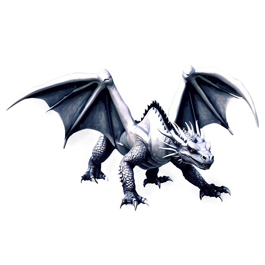 Black And White Dragon Clipart Png 06282024