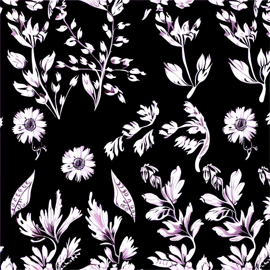 Black And White Floral Pattern Png 92