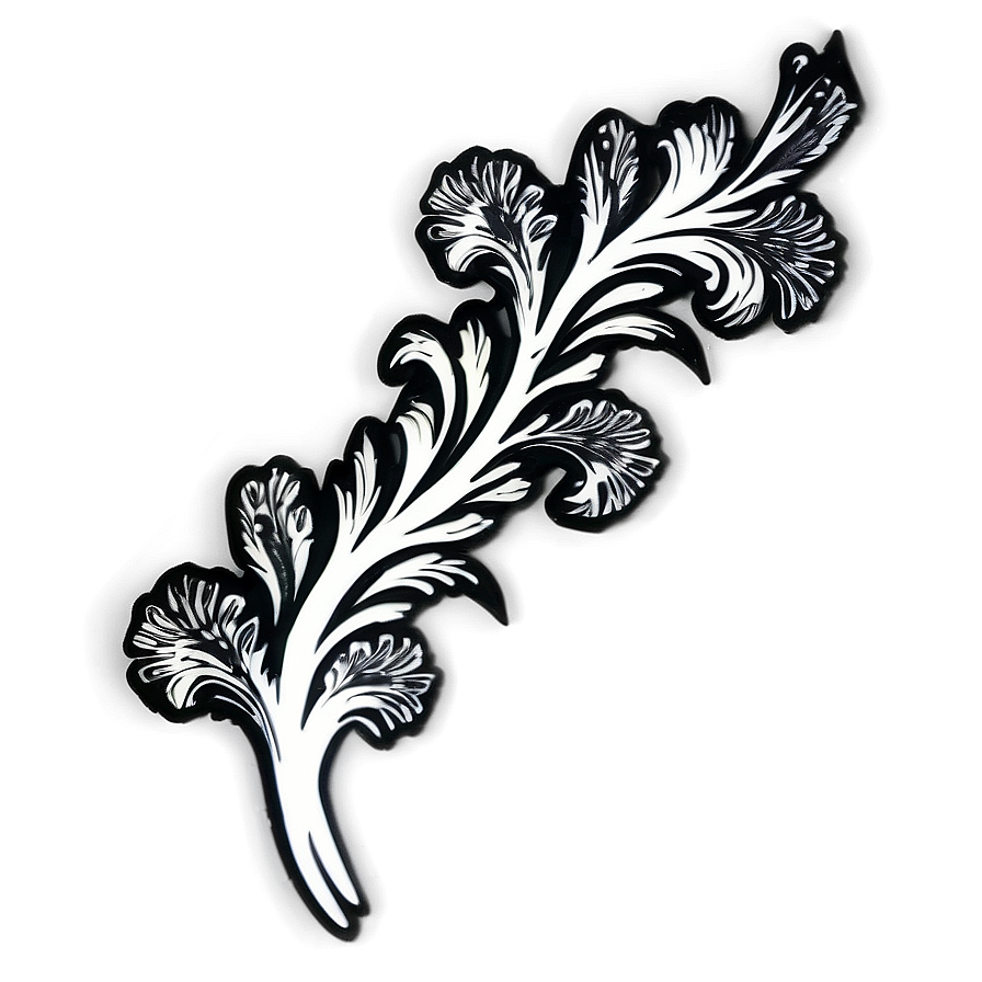 Black And White Flourish Png Nfu39