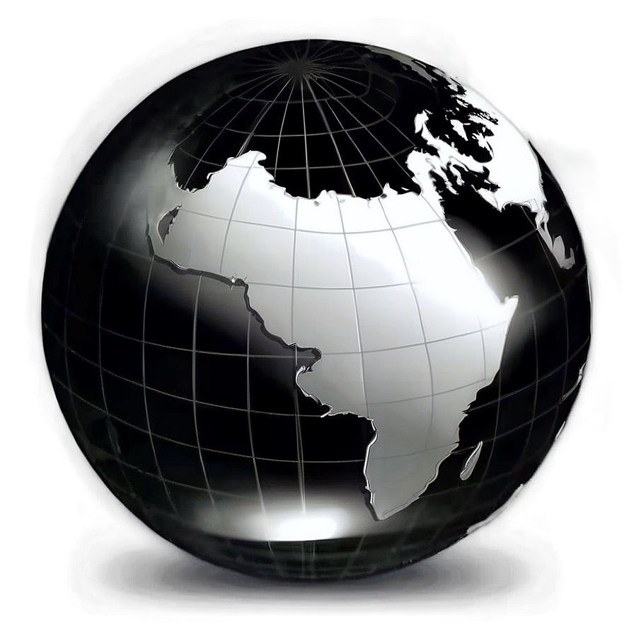 Black And White Globe For App Icon Png Vsx