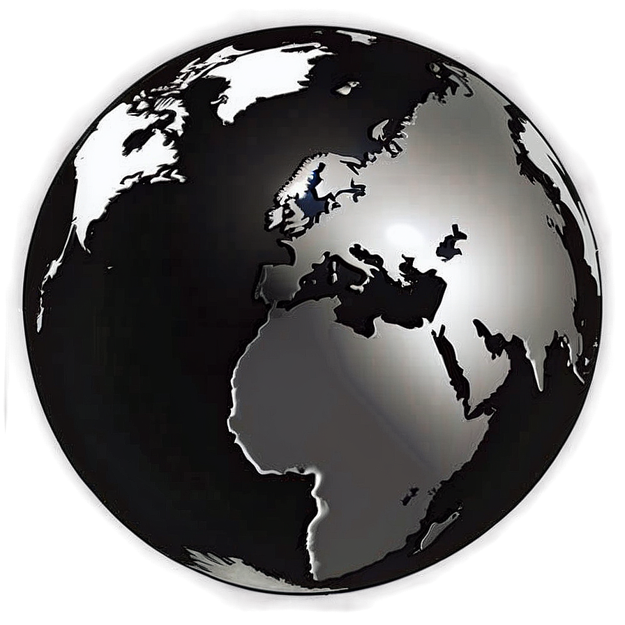 Black And White Globe For Diy Projects Png 29