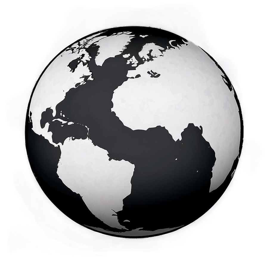 Black And White Globe For Education Png 06282024