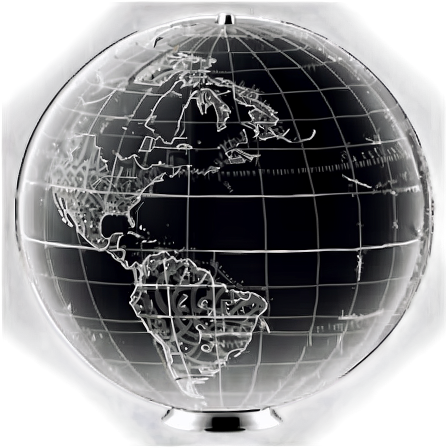 Black And White Globe For Kids Png Pgy